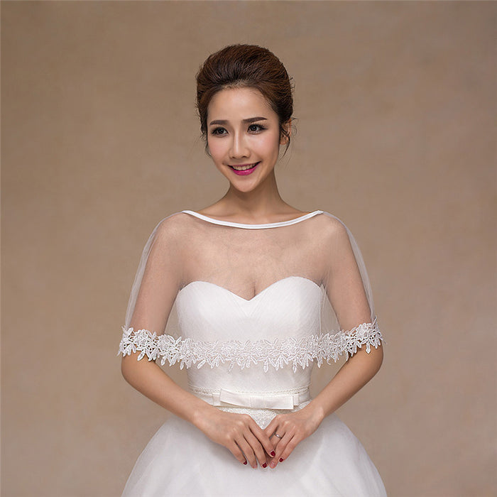Mantón de boda Mantón de encaje de boda blanco europeo y americano
