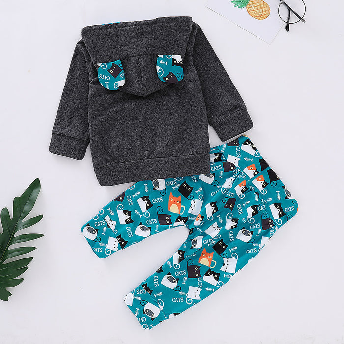 Lindo conjunto con estampado de gatos