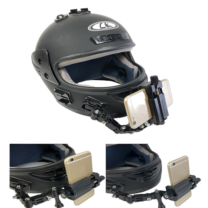 Soporte de cámara para casco de moto.
