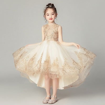 Children dress princess dress girl tail evening dress