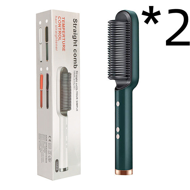Neuer 2-in-1-Haarglätter mit heißem Kamm und negativem Ionen-Curling
