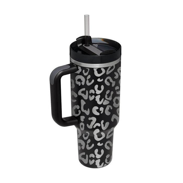 Halloween Thermobecher 1.2 Liter Strohhalm Kaffee Isolierung Tasse mit Griff Portable Auto Edelstahl Wasserflasche Große Kapazität Reisen BPA frei Thermobecher