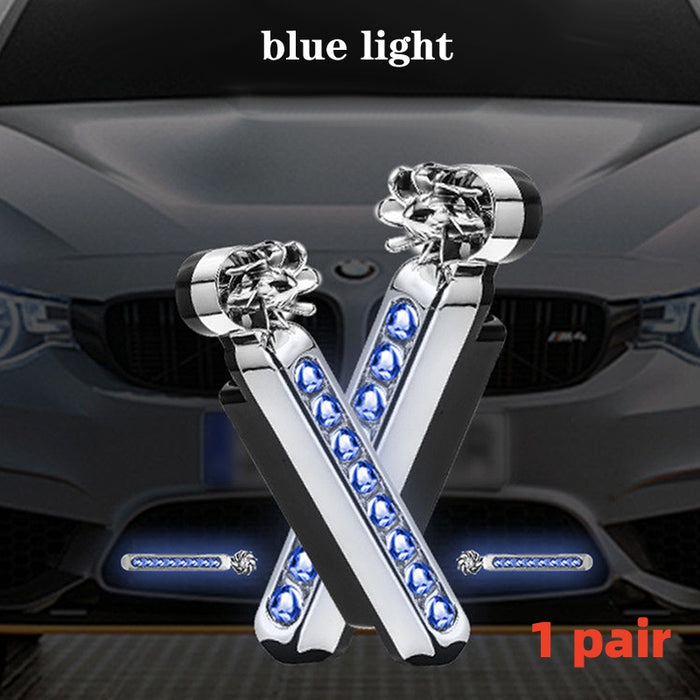2 uds No necesita fuente de alimentación externa energía eólica luz de día LED coche DRL luz de conducción diurna tira de lámpara RGB motocicleta Stying