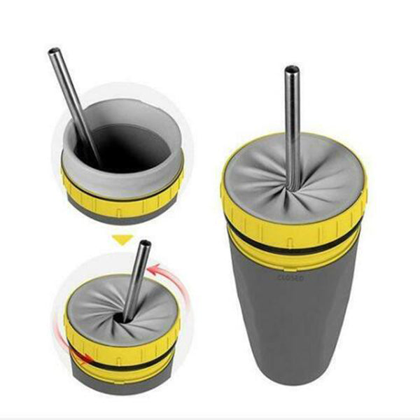Keine Abdeckung, Twist Cup, tragbarer Reisebecher, doppelte Isolierung