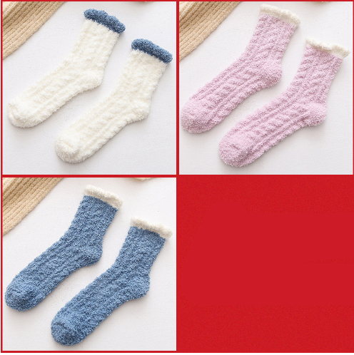 Calcetines térmicos mullidos para mujer Calcetines cálidos de otoño e invierno