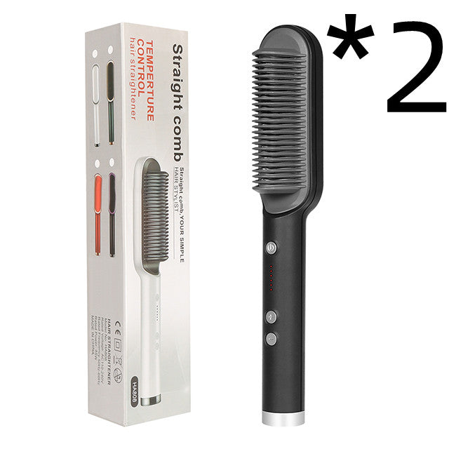 Neuer 2-in-1-Haarglätter mit heißem Kamm und negativem Ionen-Curling