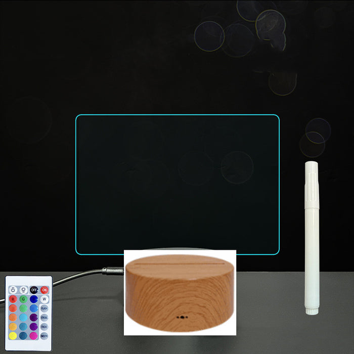 Tablero de acrílico 3D Tablero de mensajes de escritura a mano Luz LED