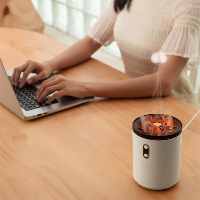 Vulkanischer Flammen-Aroma-Diffusor für ätherische Öle, USB, tragbar, Quallen-Luftbefeuchter