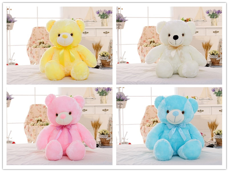 Kreative Light Up LED Teddybär Plüschtiere Plüschspielzeug Kinderkissen Bunt Leuchtende Weihnachtsgeschenk Geschenk für Kinder