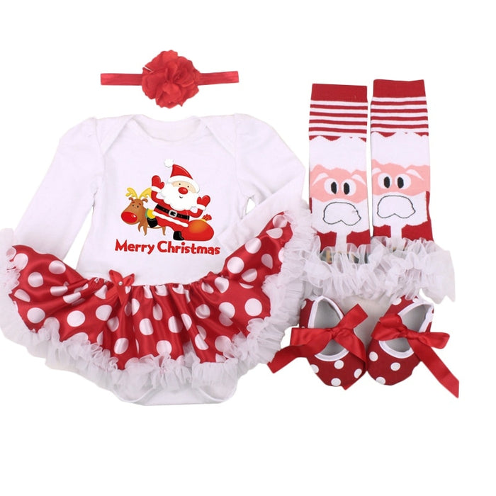 Conjunto de ropa para recién nacido, regalo de Navidad, cuatro piezas, bebé