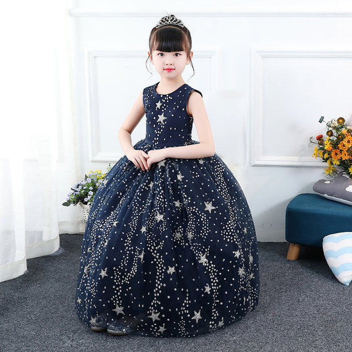 Vestido Princesa Azul Estrelado