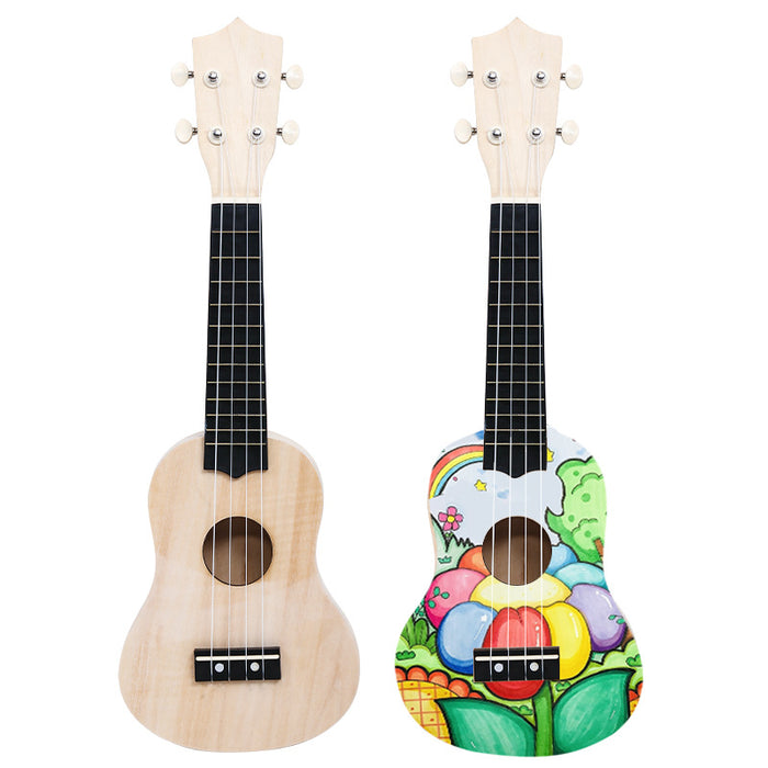 Ukulele Diy Small Guitar Handmade Material Kit Painted