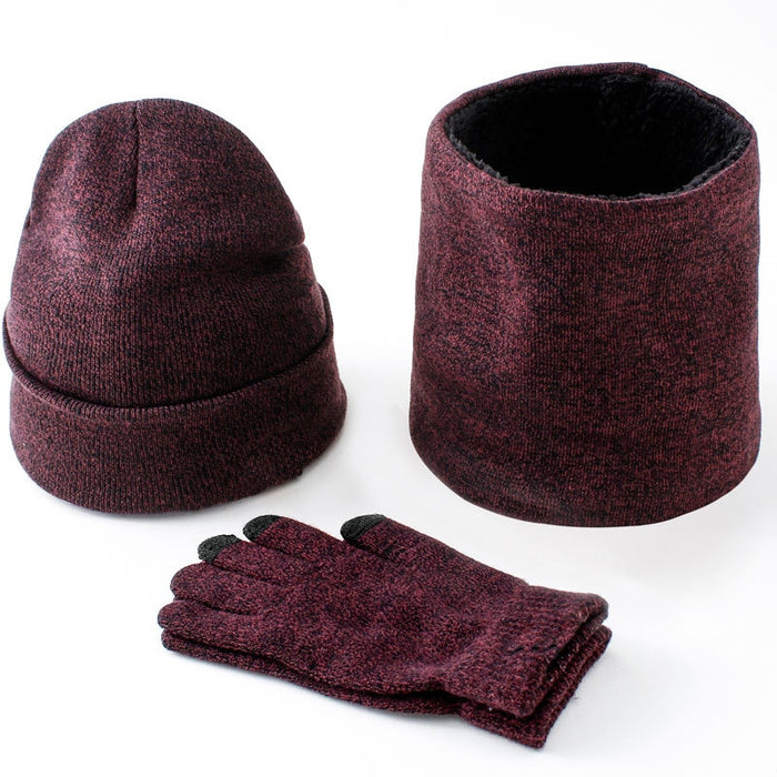 Herren Winter Mütze, Schal & Handschuhe Set 3-Teile