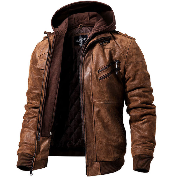 Veste en cuir de moto pour hommes, coupe cintrée, fermeture éclair Oblique, manteaux de motard en cuir PU, mode hiver automne, Streetwear chaud