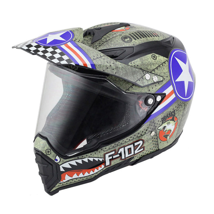 Hermoso casco todoterreno para motocicleta de cobertura completa