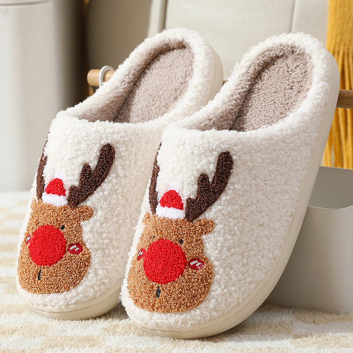 Schuhe für Zuhause, Hausschuhe, Elch, weich, gemütlich, Schlafzimmer-Slipper, Slip-on-Hausschuhe