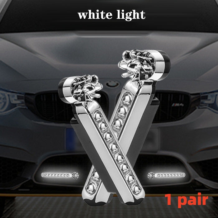 2 uds No necesita fuente de alimentación externa energía eólica luz de día LED coche DRL luz de conducción diurna tira de lámpara RGB motocicleta Stying