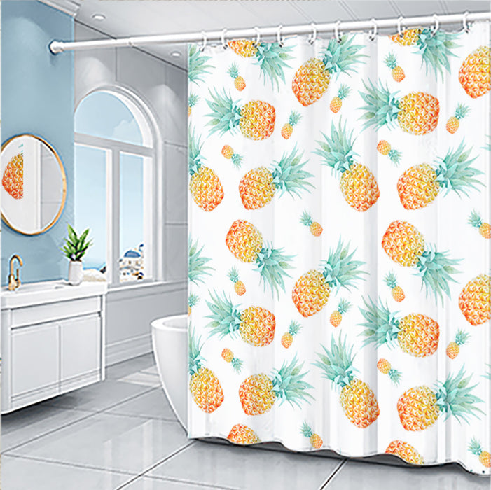 Conjunto de cortina de ducha de serie de frutas de dibujos animados