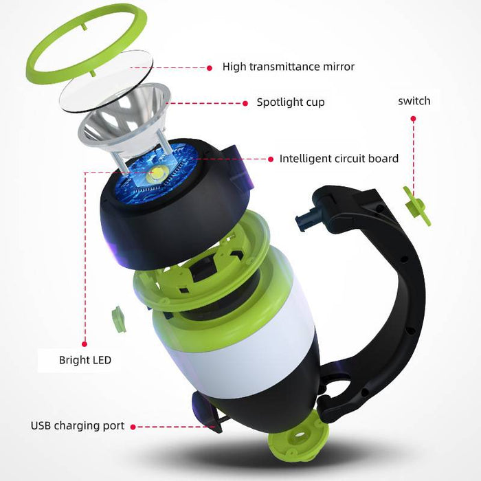 Lampada da tavolo multifunzionale 3 in1 Lampada da tenda a LED tre in uno Luce notturna per auto Torcia di emergenza pieghevole