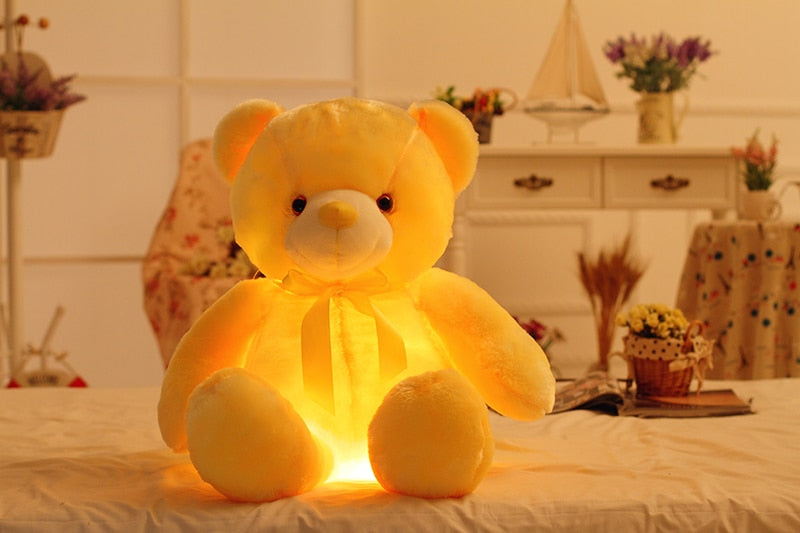 Kreative Light Up LED Teddybär Plüschtiere Plüschspielzeug Kinderkissen Bunt Leuchtende Weihnachtsgeschenk Geschenk für Kinder
