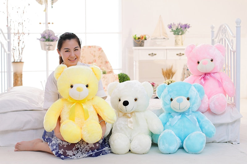 Kreative Light Up LED Teddybär Plüschtiere Plüschspielzeug Kinderkissen Bunt Leuchtende Weihnachtsgeschenk Geschenk für Kinder