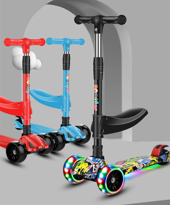 Patinete infantil con ruedas tres en uno