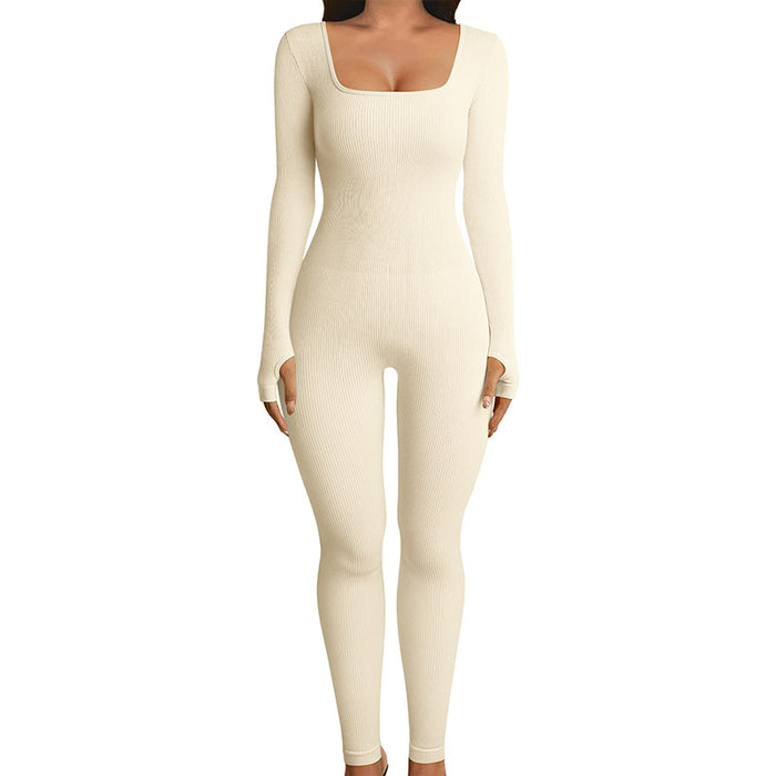 Mono sin costuras, ropa moldeadora de manga larga, mono de Yoga con levantamiento de cadera, mono deportivo