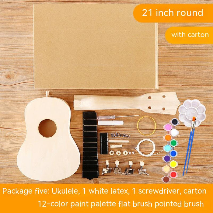 Ukulele Diy Small Guitar Handmade Material Kit Painted
