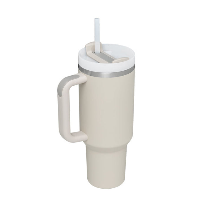 Halloween Thermobecher 1.2 Liter Strohhalm Kaffee Isolierung Tasse mit Griff Portable Auto Edelstahl Wasserflasche Große Kapazität Reisen BPA frei Thermobecher