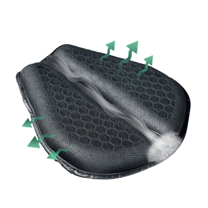 Cojín de motocicleta con absorción de impactos engrosado, resistente al sol y transpirable