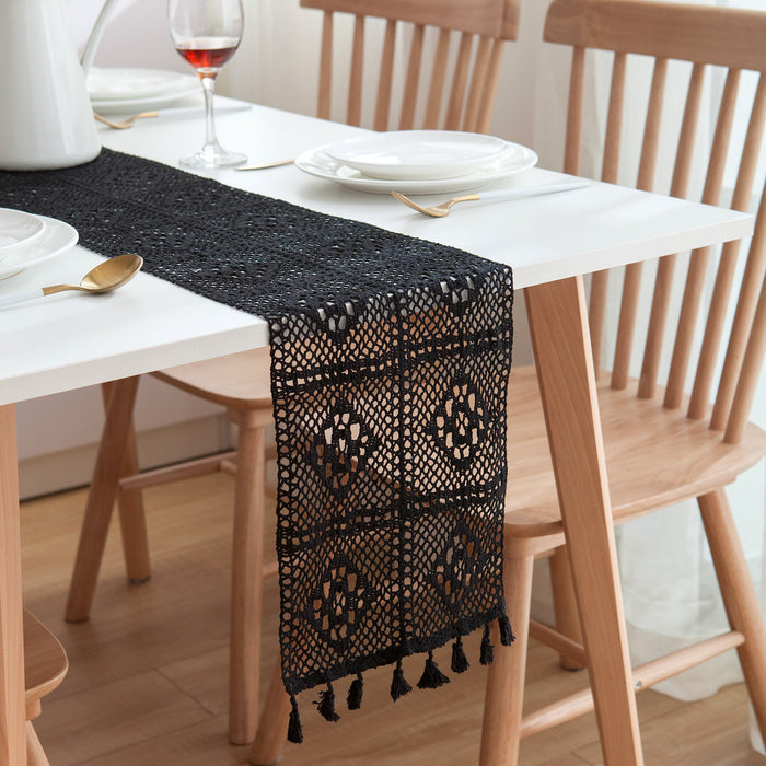 Vintage Table Runner Lace Hook Flower Hollow