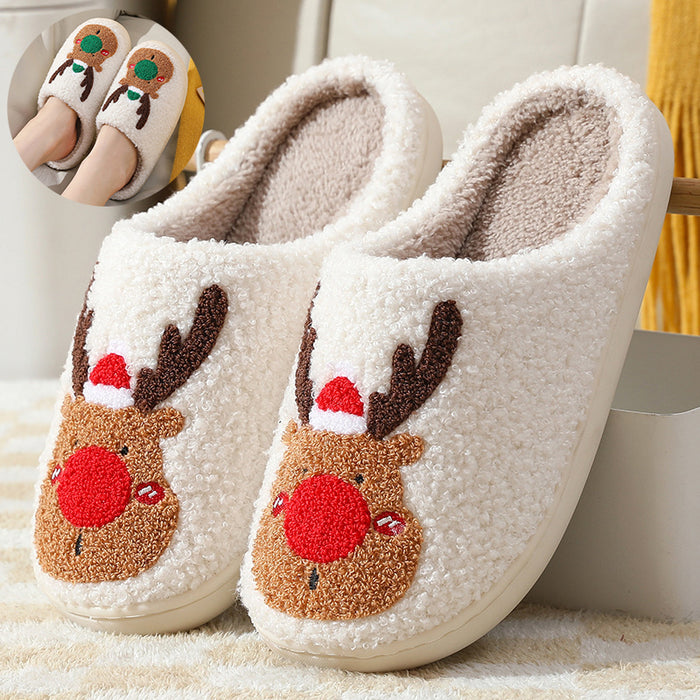 Schuhe für Zuhause, Hausschuhe, Elch, weich, gemütlich, Schlafzimmer-Slipper, Slip-on-Hausschuhe