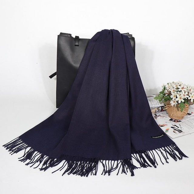Bufanda de Cachemira de Invierno para mujer, bufandas de marca de lujo para mujer,