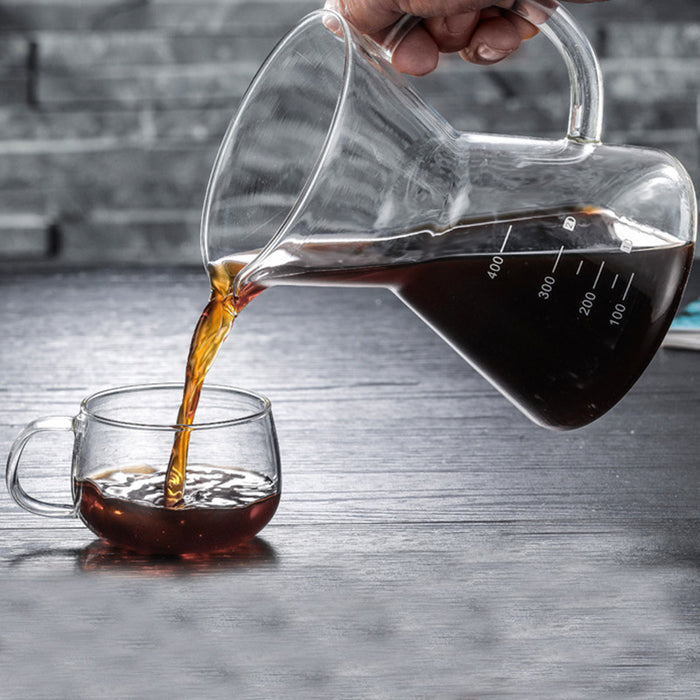 Cafetera de mano de cristal de 400ml.