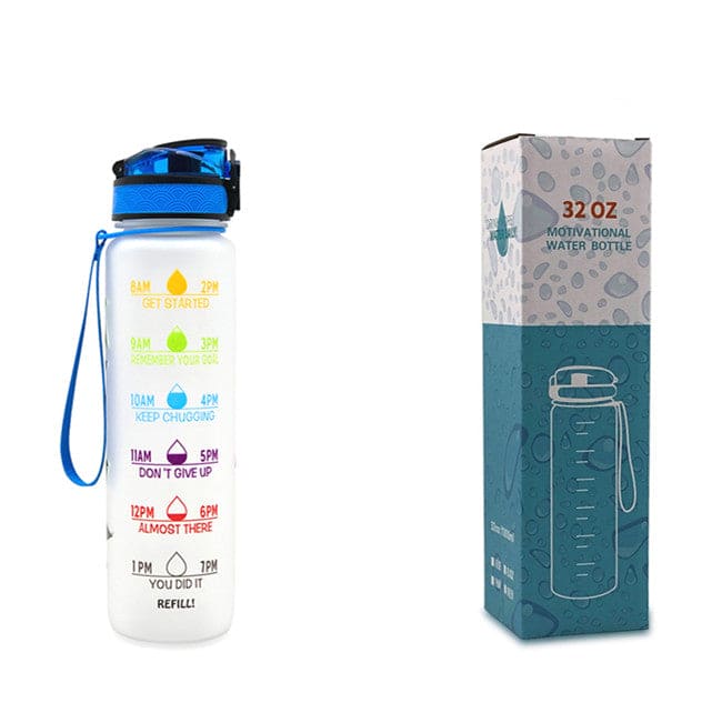 1-Liter-Tritan-Wasserflasche mit Time-Marker-Bounce-Abdeckung