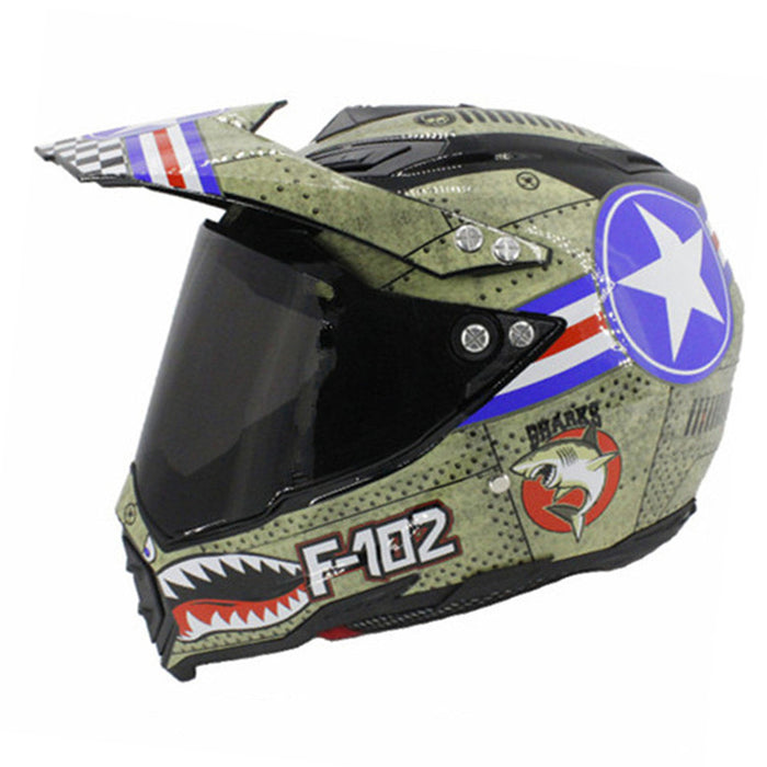 Hermoso casco todoterreno para motocicleta de cobertura completa