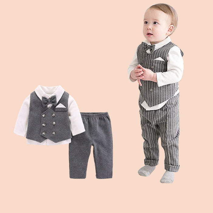 Bebé nuevo estilo caballero guapo ropa dividida