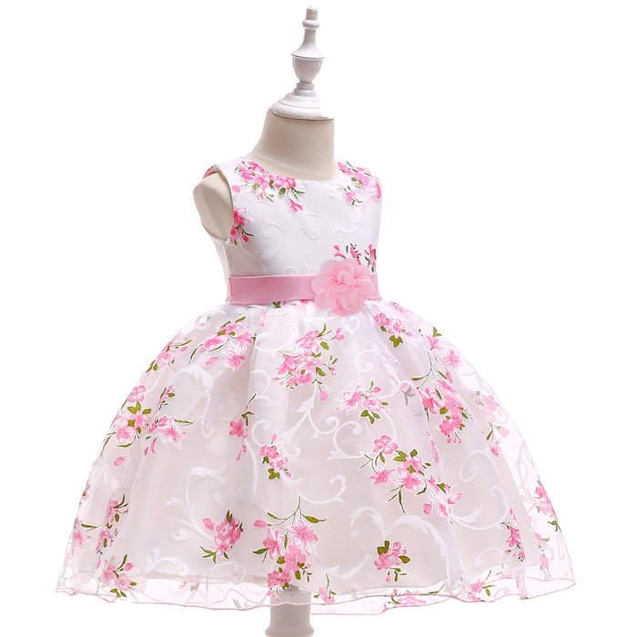 Vestido de novia de gasa para niña de flores Vestido de noche para niña