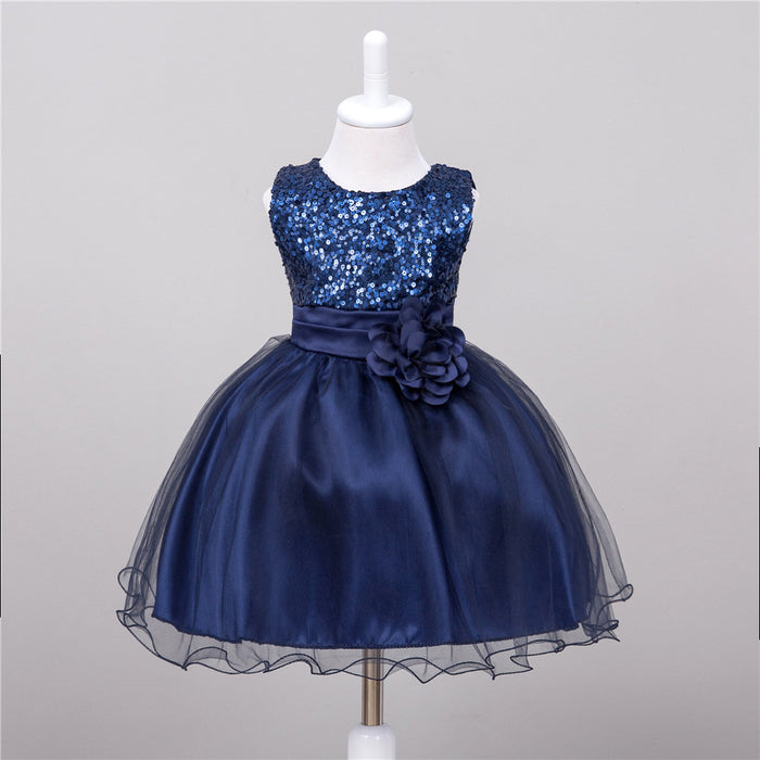 Vestido de lentejuelas para bebé Vestido de princesa de boda para niña de flores
