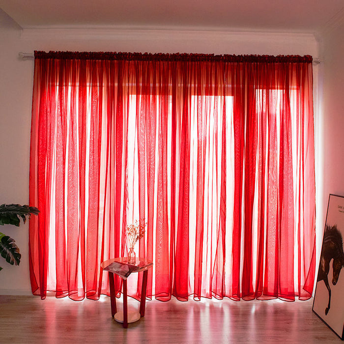 Rideau de gaze de couleur unie pour balcon simple et moderne