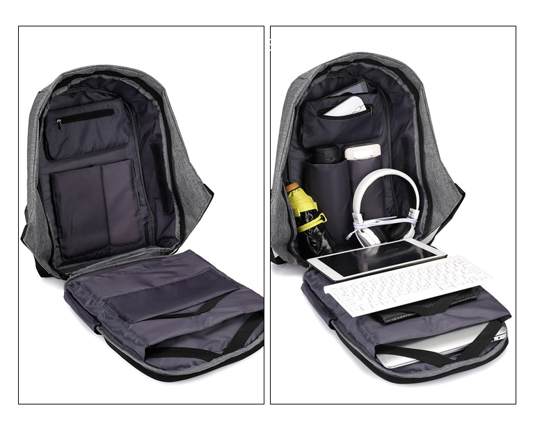 Mochila multifuncional resistente al agua con carga USB para ordenador portátil