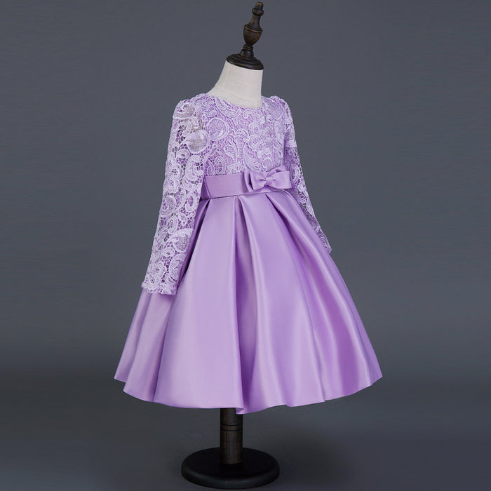 Girl's dress princess dress long sleeve flower girl dress