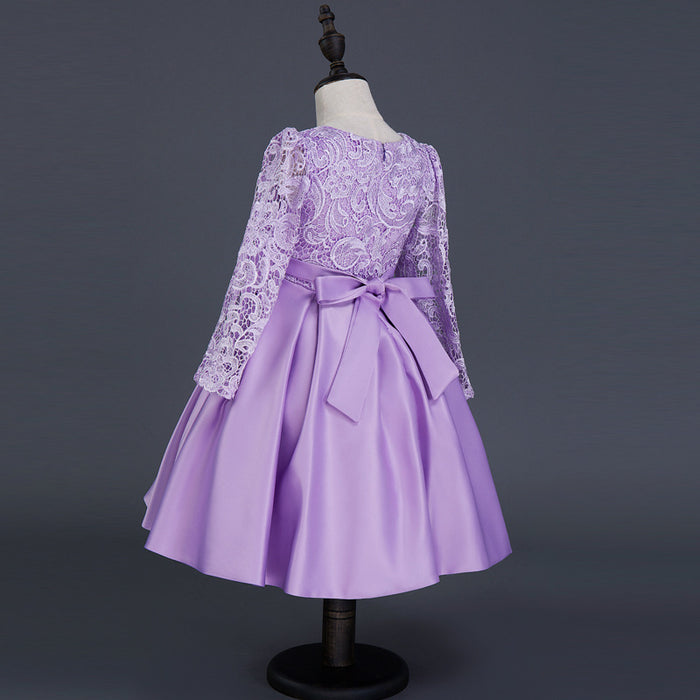 Girl's dress princess dress long sleeve flower girl dress