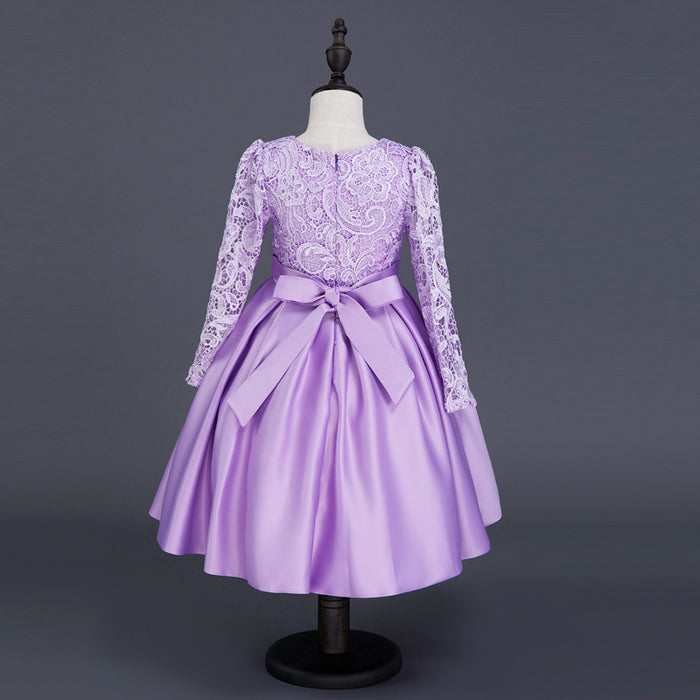 Girl's dress princess dress long sleeve flower girl dress