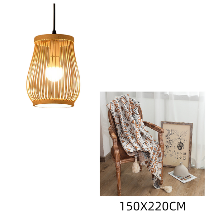 Lámpara de bambú Personalidad Estilo japonés Zen Bamboo Art Lantern