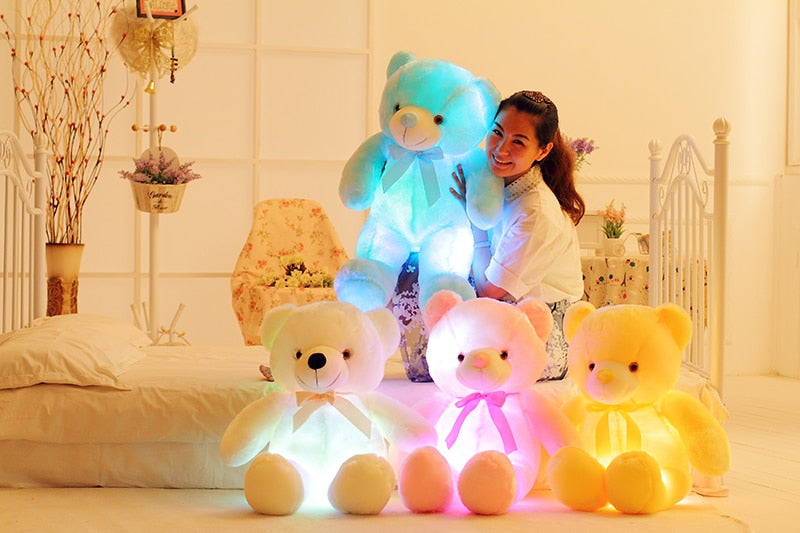Kreative Light Up LED Teddybär Plüschtiere Plüschspielzeug Kinderkissen Bunt Leuchtende Weihnachtsgeschenk Geschenk für Kinder