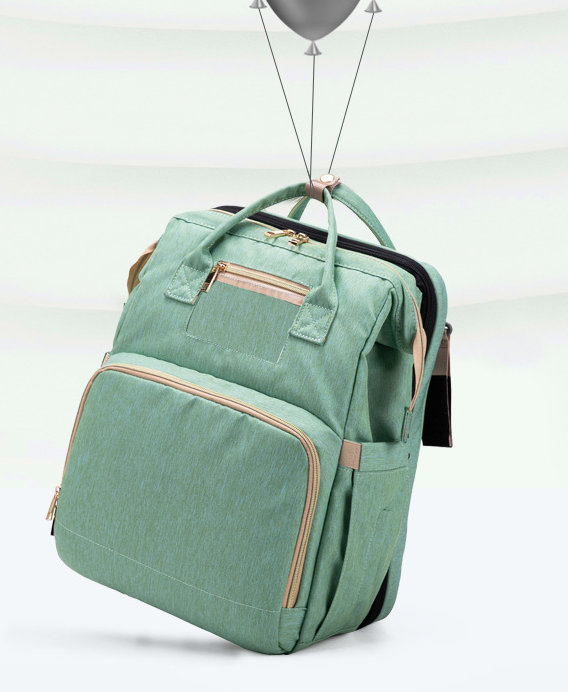 Versión de carga USB Mochila para cama de mamá plegable de gran capacidad multifunción