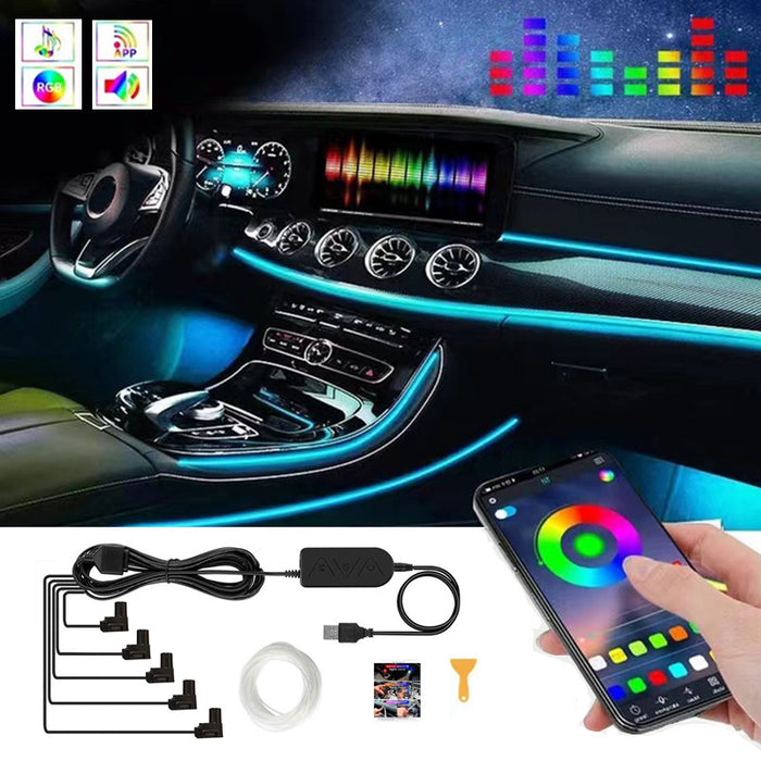 Panel de instrumentos de Control del centro de modificación de luz de atmósfera USB del coche