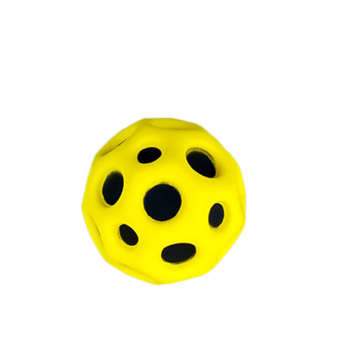 Bola con orificio para niños, pelota hinchable suave, anticaída, forma de luna, pelota hinchable porosa, juguete para interior y exterior, diseño ergonómico