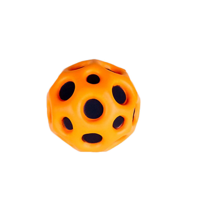 Bola con orificio para niños, pelota hinchable suave, anticaída, forma de luna, pelota hinchable porosa, juguete para interior y exterior, diseño ergonómico